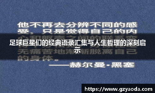 足球巨星们的经典语录汇集与人生哲理的深刻启示